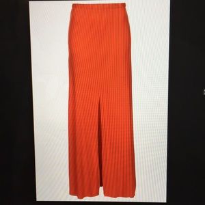 Topshop reddish orange front split maxi skirt